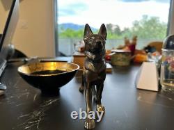 Statuette chien bronze vintage 20? Cm déco art animalier rare