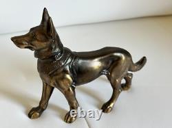 Statuette chien bronze vintage 20? Cm déco art animalier rare