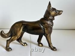Statuette chien bronze vintage 20? Cm déco art animalier rare
