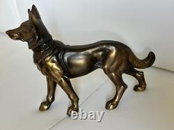 Statuette chien bronze vintage 20? Cm déco art animalier rare