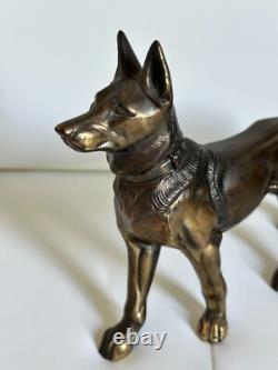 Statuette chien bronze vintage 20? Cm déco art animalier rare
