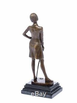 Statuette d´escrimeuse d´après Ferdinand Preiss style Art déco bronze