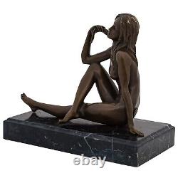 Statuette de femme nue style ancien/art déco Sculpture en bronze