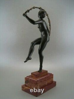 Statuette sculpture bronze ART DECO Danseuse nue signé JOE DESCOMPS (1829-1950)