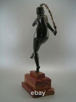 Statuette sculpture bronze ART DECO Danseuse nue signé JOE DESCOMPS (1829-1950)