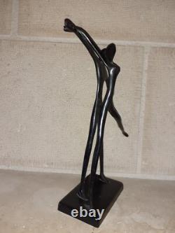 Statuette sculpture bronze duo danseurs art contemporain Moderne 30,5 cm