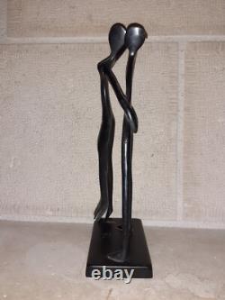 Statuette sculpture bronze duo danseurs art contemporain Moderne 30,5 cm