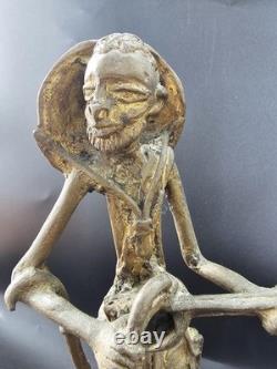 Statuettes Africaines Bronze Massif (x3) Sculpture Art Tribal Artisanat Cire