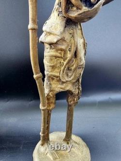 Statuettes Africaines Bronze Massif (x3) Sculpture Art Tribal Artisanat Cire