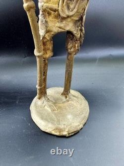 Statuettes Africaines Bronze Massif (x3) Sculpture Art Tribal Artisanat Cire