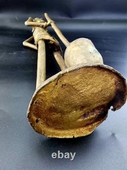 Statuettes Africaines Bronze Massif (x3) Sculpture Art Tribal Artisanat Cire