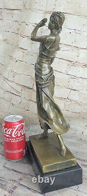 Style Art Nouveau Signée Bronze Gypsy Danseuse Statue Figurine Sculpture De