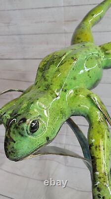 Style Art Nouveau Statue Sculpture Grenouille Faune Déco Bronze Signée