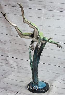 Style Art Nouveau Statue Sculpture Grenouille Faune Déco Bronze Signée