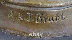 Style Art Nouveau Veille Statue Femme Sirène Chair en Bronze Vénus Sculpture Or