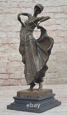 Style Vintage Art Nouveau Bronze Statue Chiparus Sculpture'Lost' Cire Décor