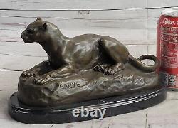 Superbe Art Déco 100% Large Bronze Puma/ Léopard/ Jaguar/ Grand Chat En