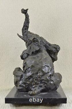 Superbe Bronze Éléphant Figurine Sculpture Statue Art Africain Signée Bugatti