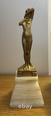 Superbe Sculpture En Bronze Signée Loiseau Rousseau, Art Nouveau