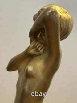 Superbe Sculpture En Bronze Signée Loiseau Rousseau, Art Nouveau