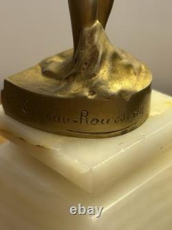 Superbe Sculpture En Bronze Signée Loiseau Rousseau, Art Nouveau