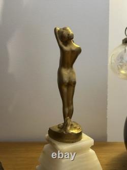 Superbe Sculpture En Bronze Signée Loiseau Rousseau, Art Nouveau