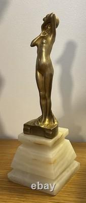 Superbe Sculpture En Bronze Signée Loiseau Rousseau, Art Nouveau