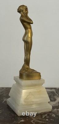 Superbe Sculpture En Bronze Signée Loiseau Rousseau, Art Nouveau