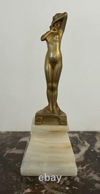 Superbe Sculpture En Bronze Signée Loiseau Rousseau, Art Nouveau