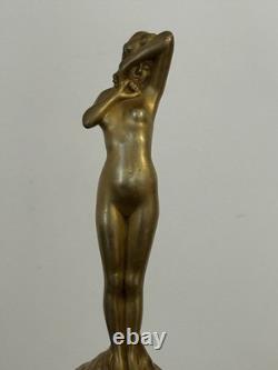 Superbe Sculpture En Bronze Signée Loiseau Rousseau, Art Nouveau