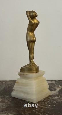 Superbe Sculpture En Bronze Signée Loiseau Rousseau, Art Nouveau