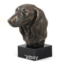 Teckel à poil long, statue miniature / buste de chien, limitée, Art Dog FR