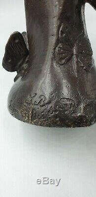 Vase Sculpture Suzanne BIZARD fee nymphe bronze art deco 1930 régule fonte d art