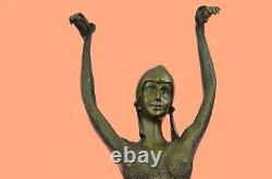 Véritable Bronze Art Décor Lady Dancer Statue Érotique Nu Sculpture Chiparus