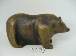 Vieux Klaus Börner Art Design Bronze Ours Sculpture Abruzzenbär Avec Signature
