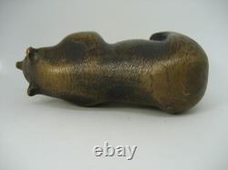 Vieux Klaus Börner Art Design Bronze Ours Sculpture Abruzzenbär Avec Signature