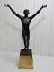 Vintage Art Nouveau Bronze Sculpture Schmidt-hofer Nu Athlet Figurine 20. Jhd