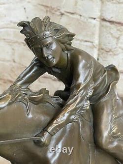 Vintage Bronze Métal Sculpture Western Art Nouveau Deco Antoine Bofill Rare