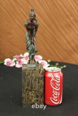 Vintage Bronze Sculpture Art Déco Figurine Signe Art Figurine Marbre Milo