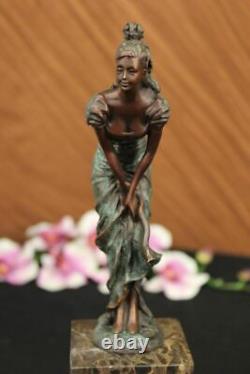 Vintage Bronze Sculpture Art Déco Figurine Signe Art Figurine Marbre Milo