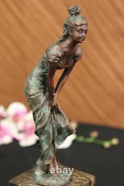 Vintage Bronze Sculpture Art Déco Figurine Signe Art Figurine Marbre Milo