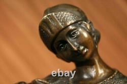 Vintage Grand Art Déco Danseuse Dimitri Chiparus Bronze Sculpture Signée Statue