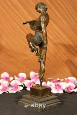 Vintage Grand Art Déco Danseuse Dimitri Chiparus Bronze Sculpture Signée Statue