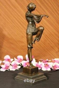 Vintage Grand Art Déco Danseuse Dimitri Chiparus Bronze Sculpture Signée Statue