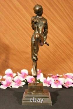 Vintage Grand Art Déco Danseuse Dimitri Chiparus Bronze Sculpture Signée Statue