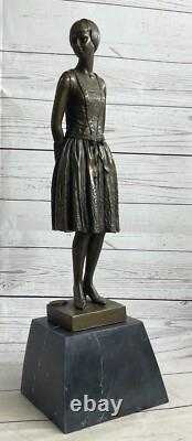 Vintage Original Sculpture Bronze Style Art Nouveau Femme Vieux Victorien Statue