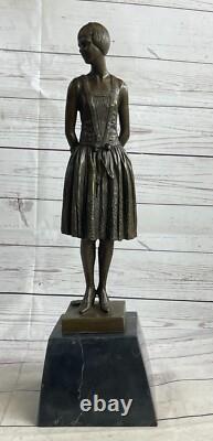 Vintage Original Sculpture Bronze Style Art Nouveau Femme Vieux Victorien Statue