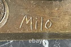 Vintage Original Sculpture Bronze Style Art Nouveau Femme Vieux Victorien Statue