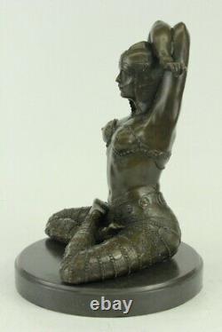 Vintage Style Chiparus Art Déco Sculpture Chair Femme Yoga Pose Figurine Statue