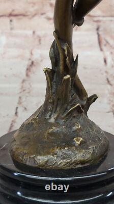 Western Bronze Marbre Art Déco Sculpture Statue Sexy Chair Femme Fille Érotique